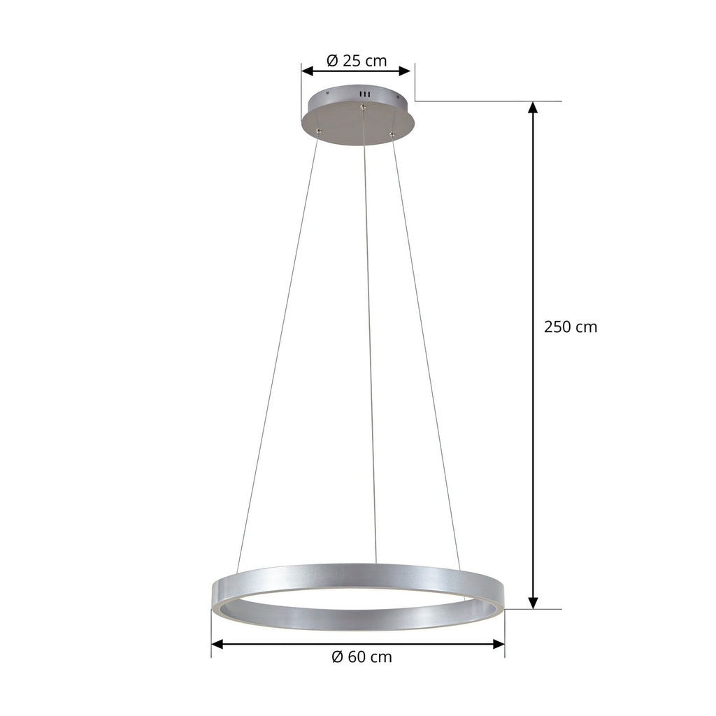 LED pendellampe Yonam dimbar CCT aluminium Ø60 cm detalj