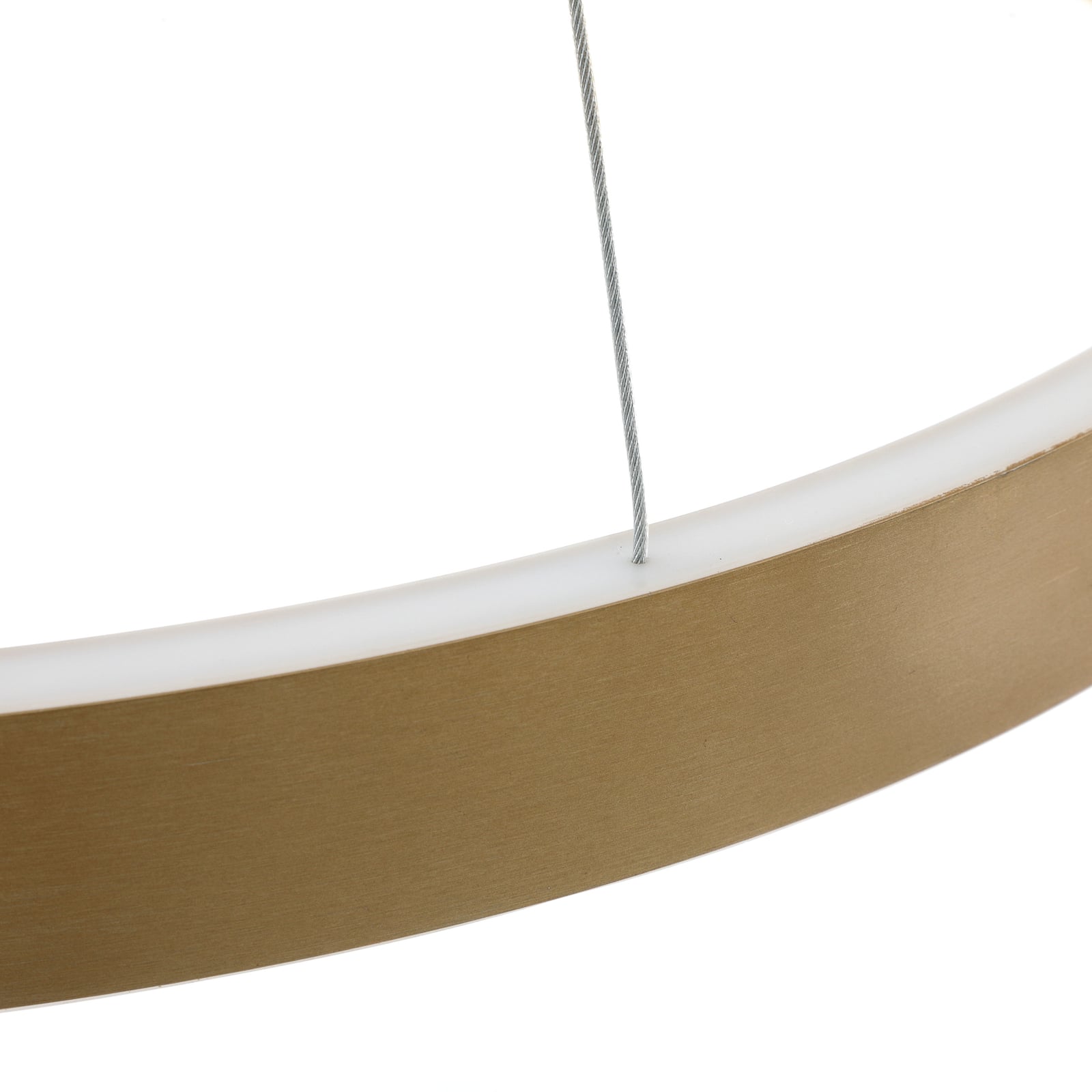 LED pendellampe Yonam dimbar CCT gull Ø60 cm 52W WiFi med fjernkontroll