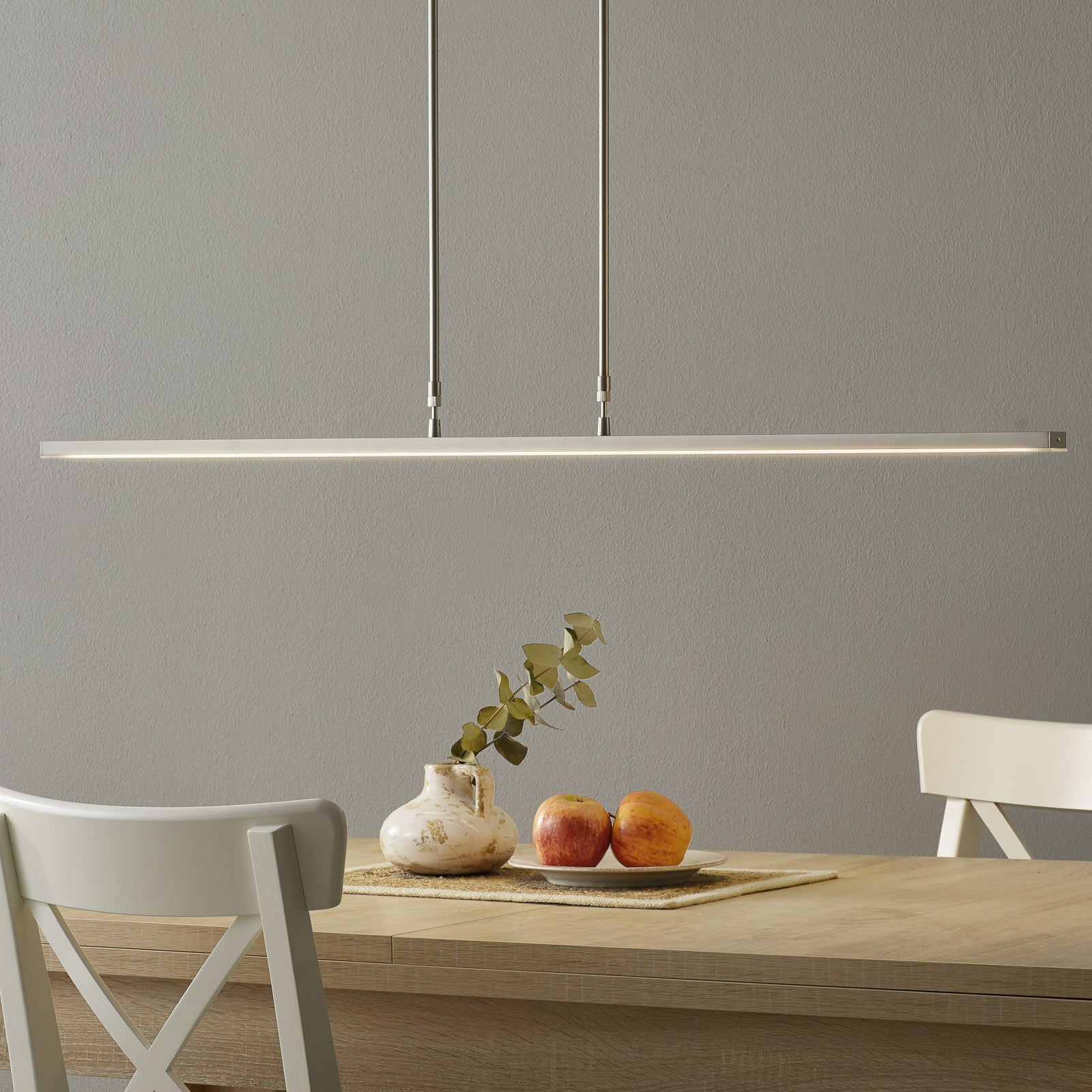 LED pendellampe Zelena dimbar CCT 122 cm stål forfra