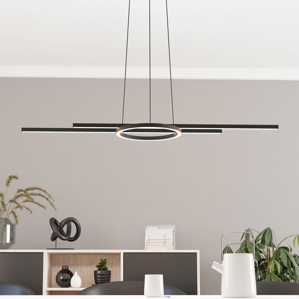LED pendellampe Zillerio-Z dimbar svart CCT Zigbee forfra