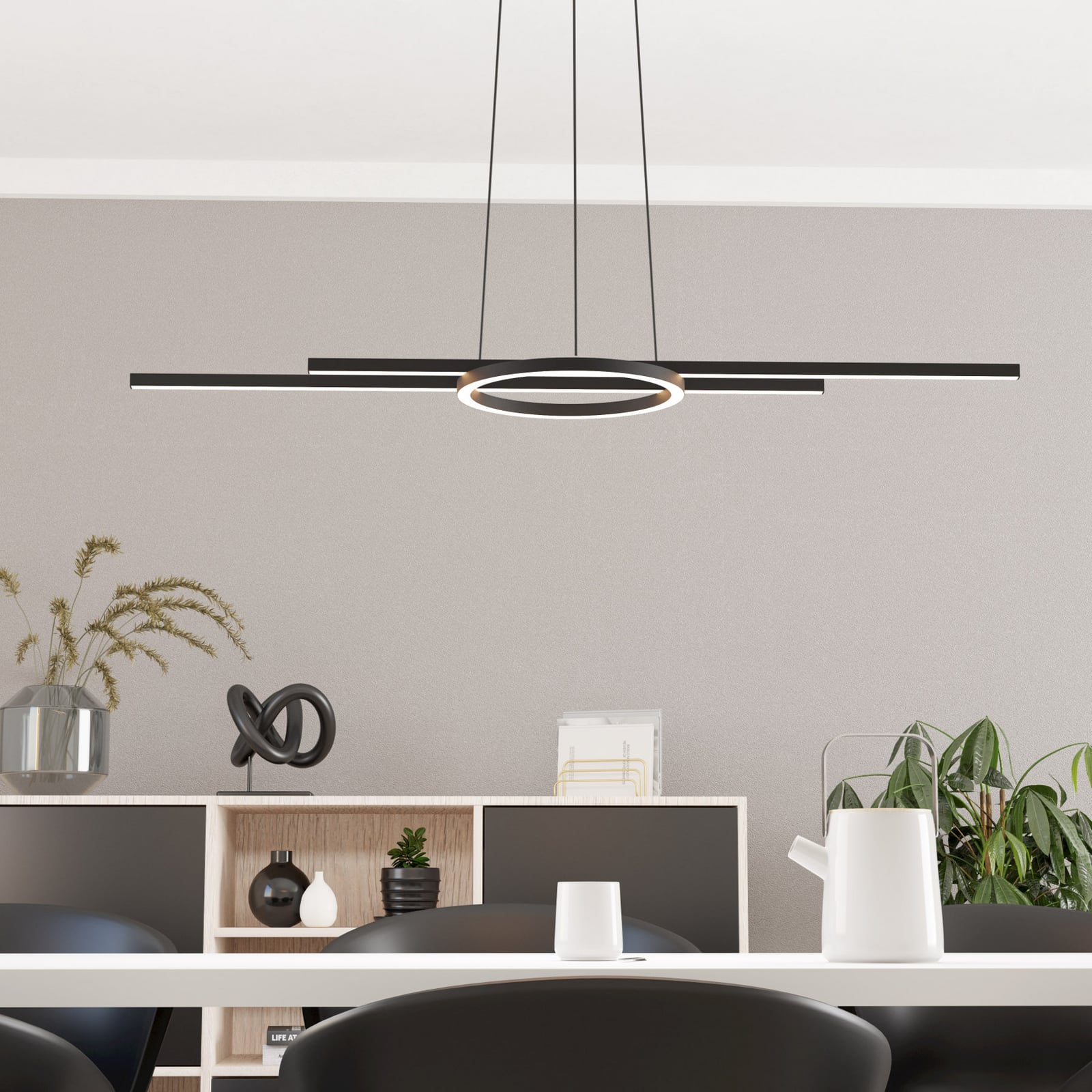 LED pendellampe Zillerio-Z dimbar svart CCT Zigbee bakside