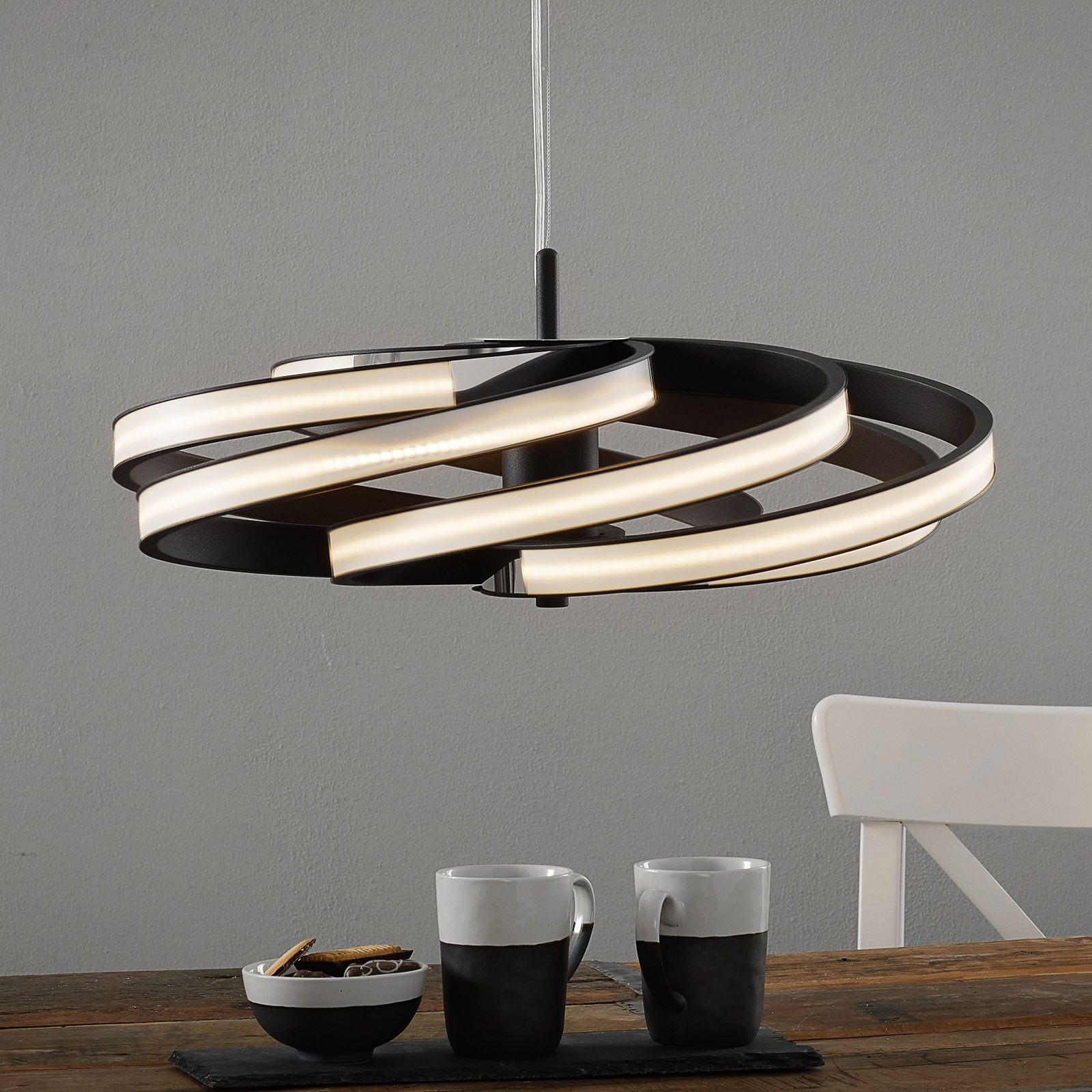 LED pendellampe Zoya dimbar med fjernkontroll Ø55 cm forfra