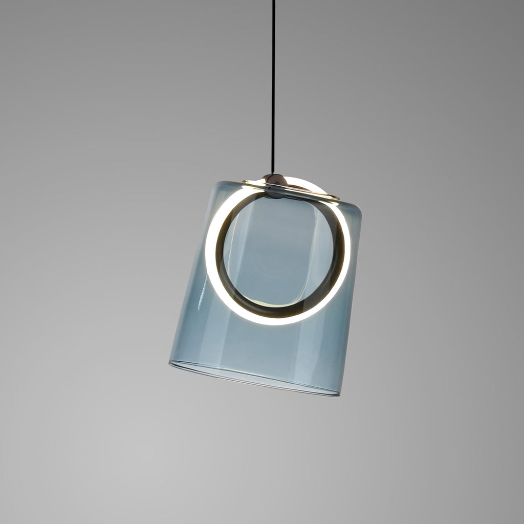 Oversikt av LED pendellampe Zula blått glass