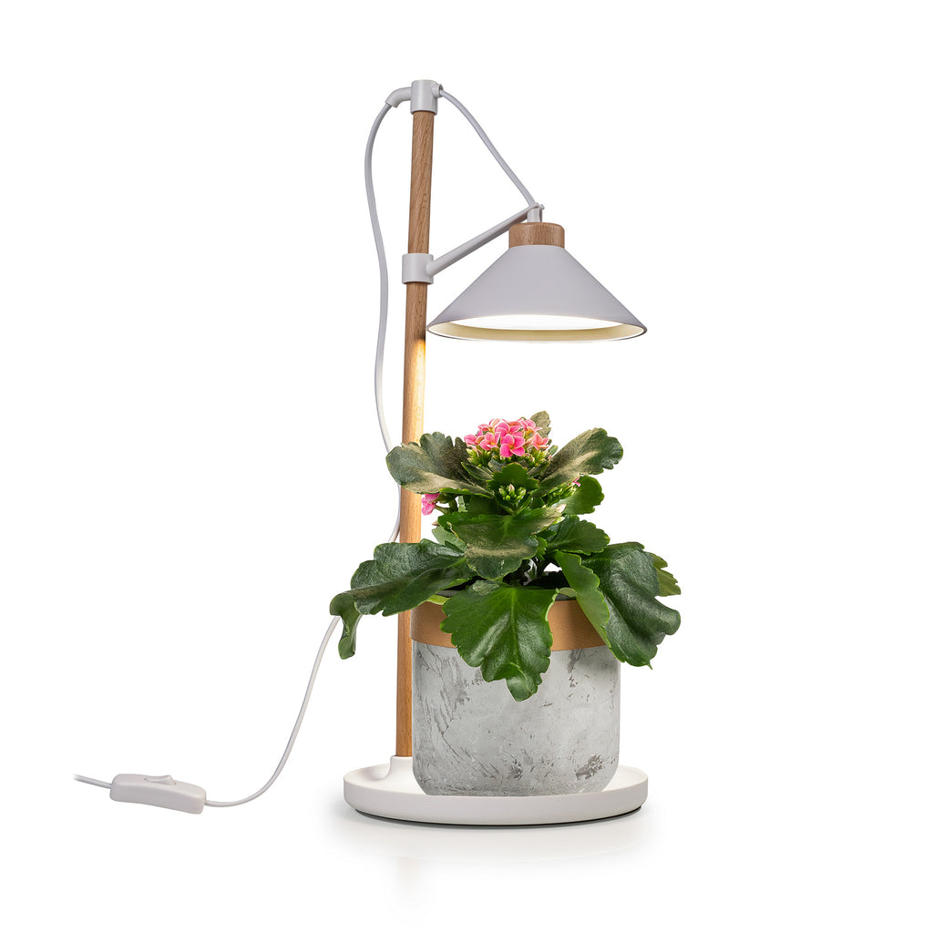 Detalj av LED plantelampe ISL-60028 hvit og tre