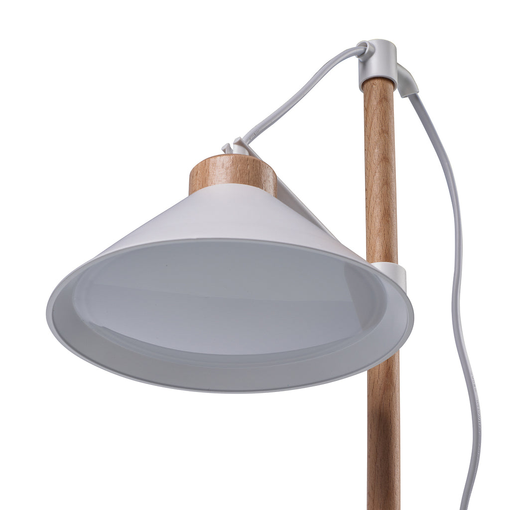 LED plantelampe ISL-60028 hvit og tre med lys på