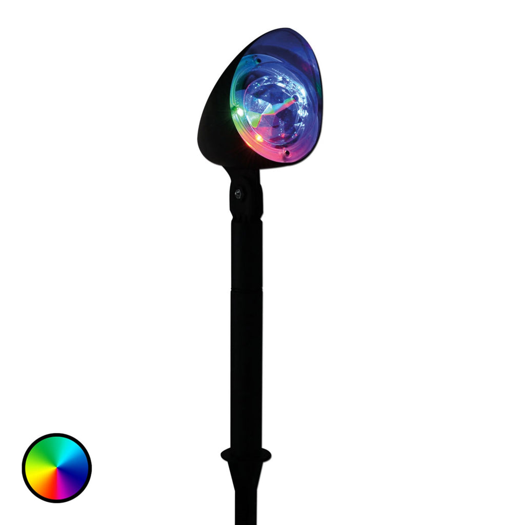LED-projektor Disco RGB roterende lyseffekt IP44 - Näve forfra
