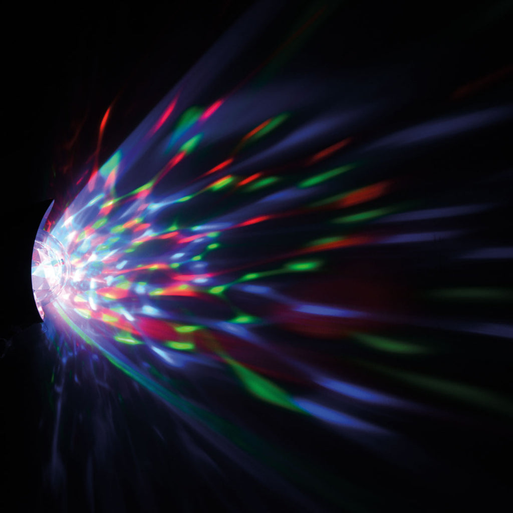 Nærbilde av LED-lys på LED-projektor Disco RGB roterende lyseffekt IP44 - Näve