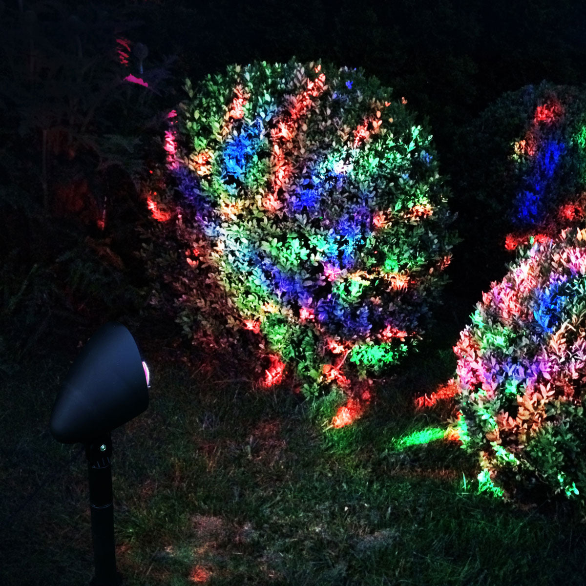 LED-projektor Disco RGB roterende lyseffekt IP44 - Näve med jordspyd