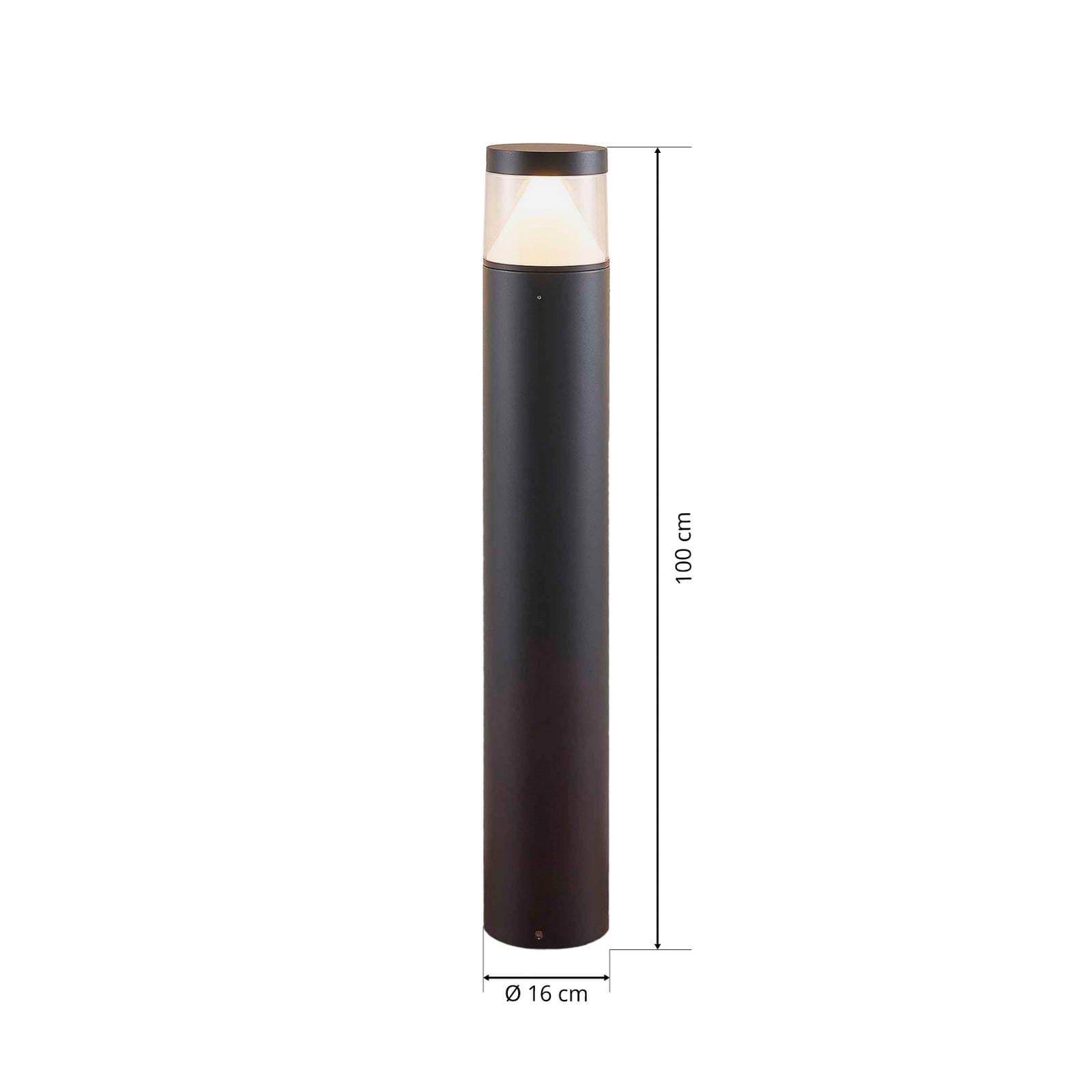 LED pullertlys Darja antrasitt aluminium 100 cm IP54 komplett produktbilde