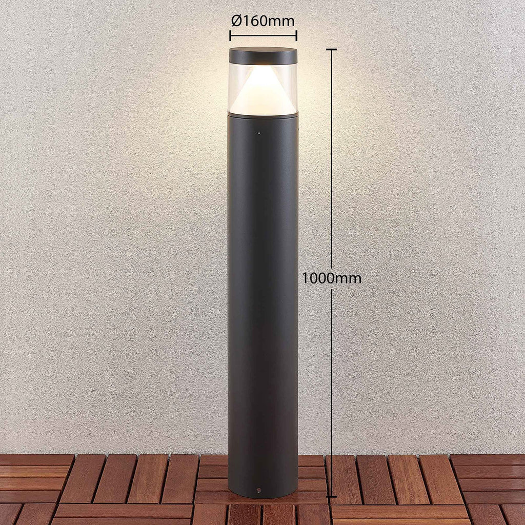 LED pullertlys Darja antrasitt aluminium 100 cm IP54 montert i hage