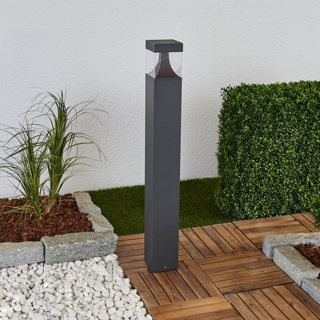 LED pullertlys Egon grafittgrå aluminium 90 cm IP54 bakside