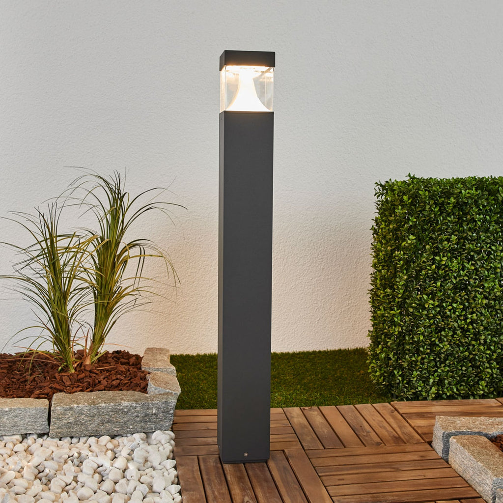 LED pullertlys Egon grafittgrå aluminium 90 cm IP54 detalj
