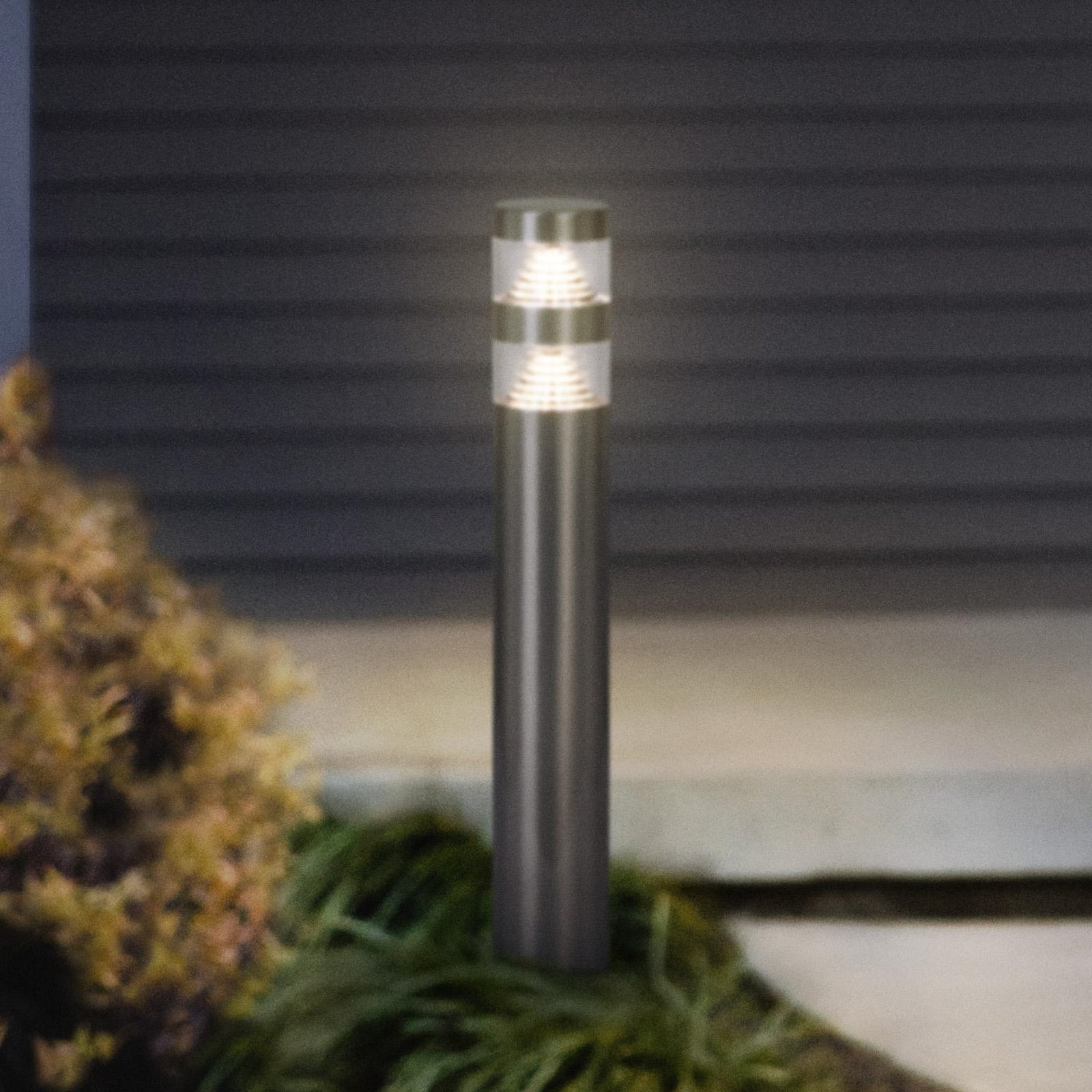 LED pullertlys Endura Hybrid Orion Double rustfritt stål IP44 forfra