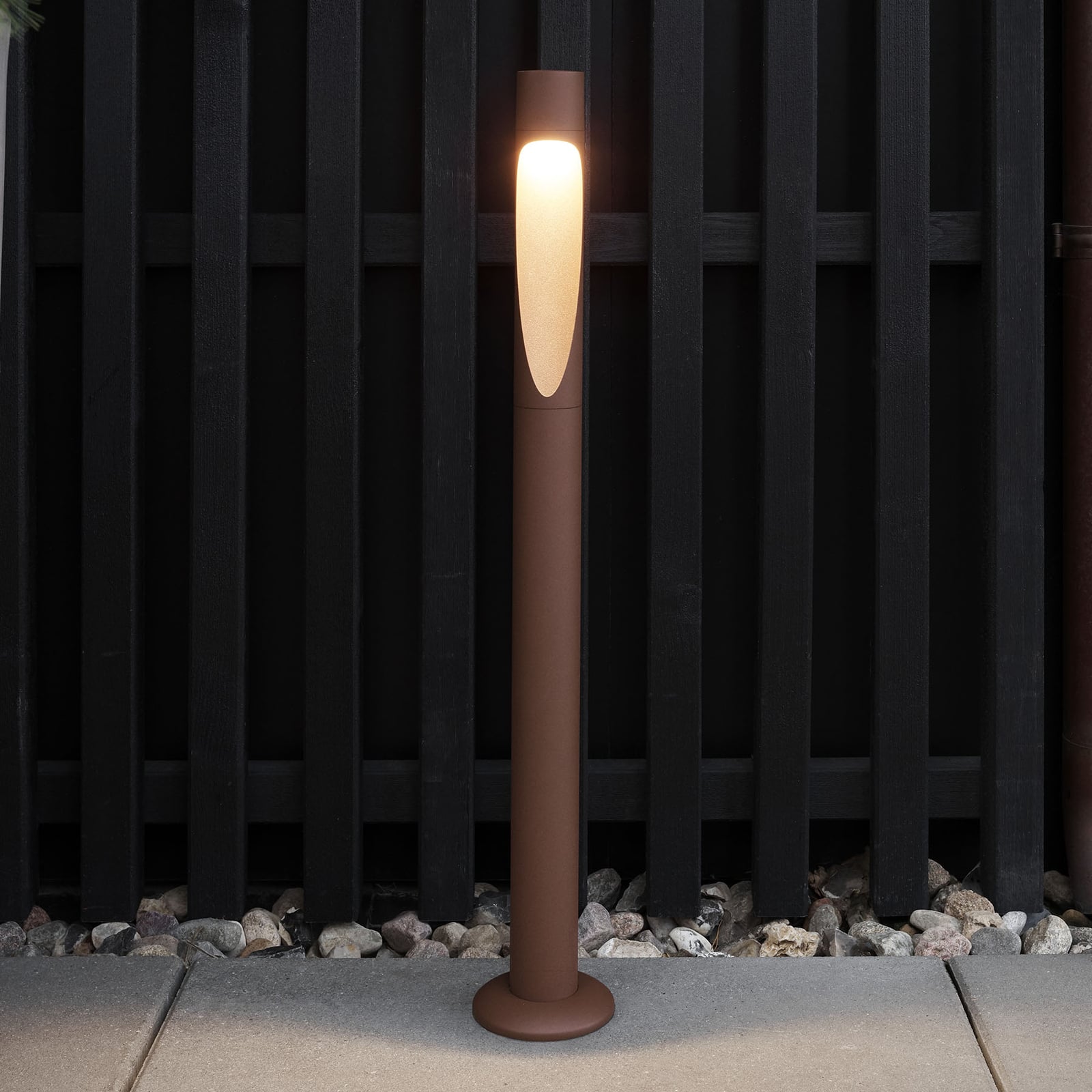 LED pullertlys Flindt corten 70 cm 24V IP44 Louis Poulsen forfra