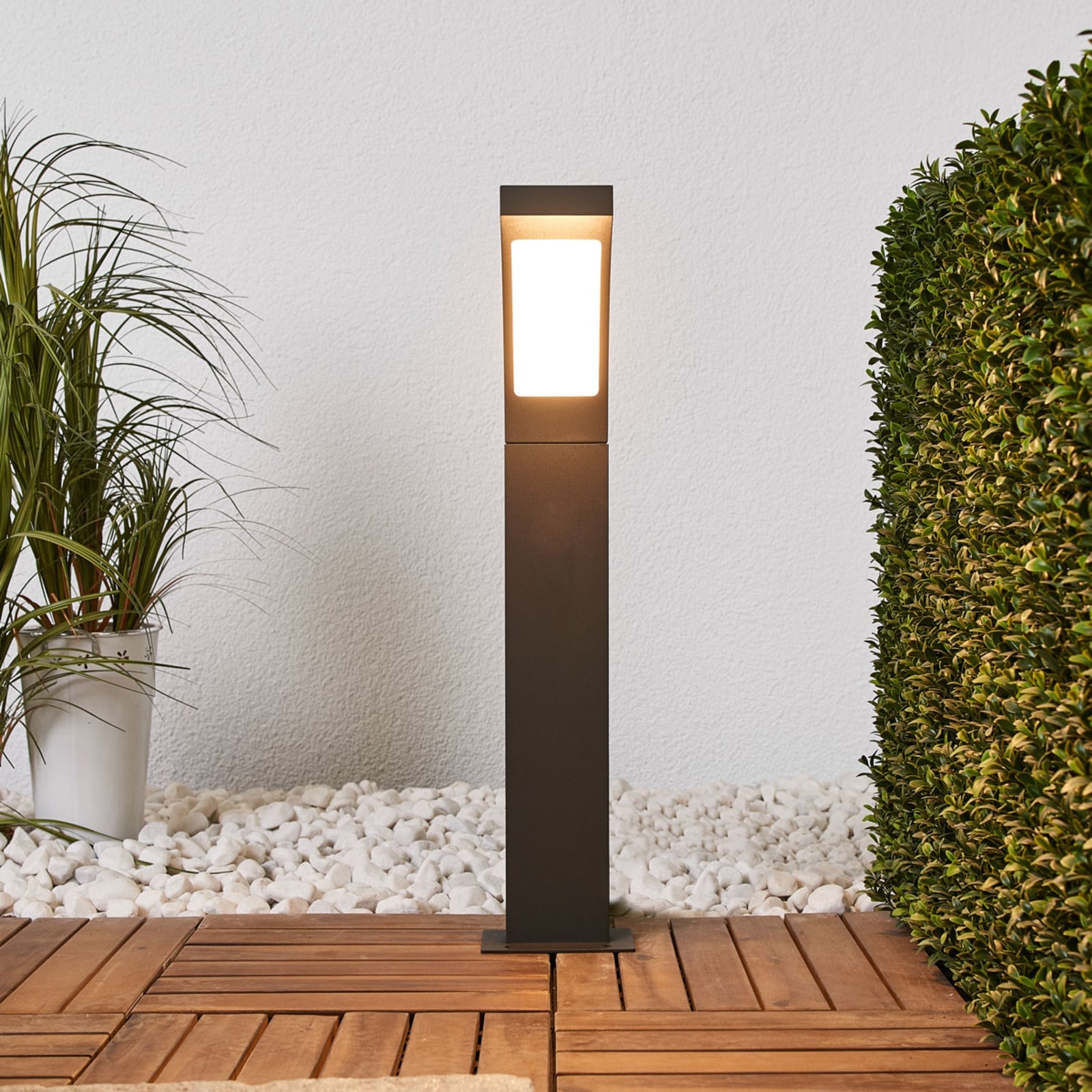 LED pullertlys Juvia antrasitt 60 cm detalj