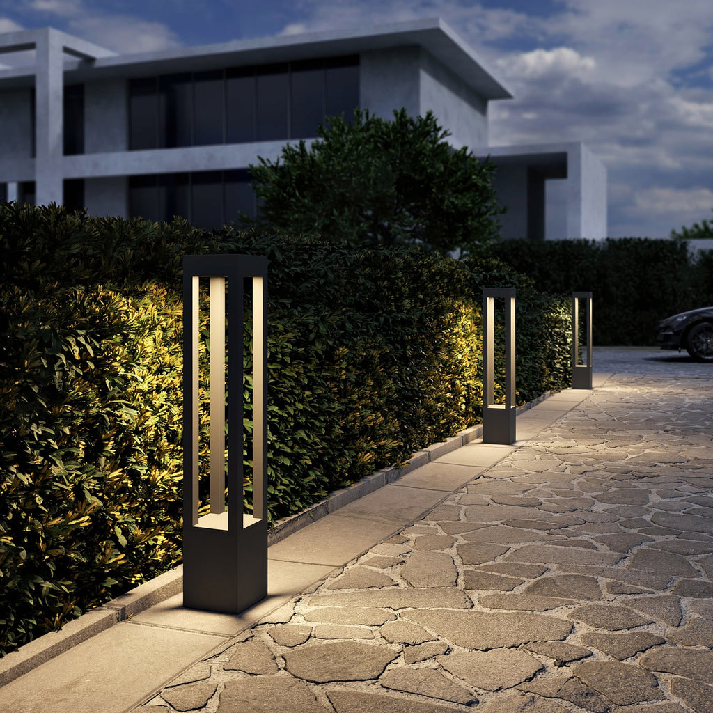 LED pullertlys Lienna aluminium 90 cm mørkegrå IP65 forfra