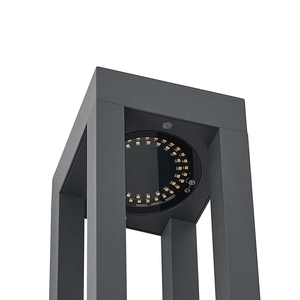 LED pullertlys Lienna mørkegrå aluminium 60 cm IP65 sideprofil