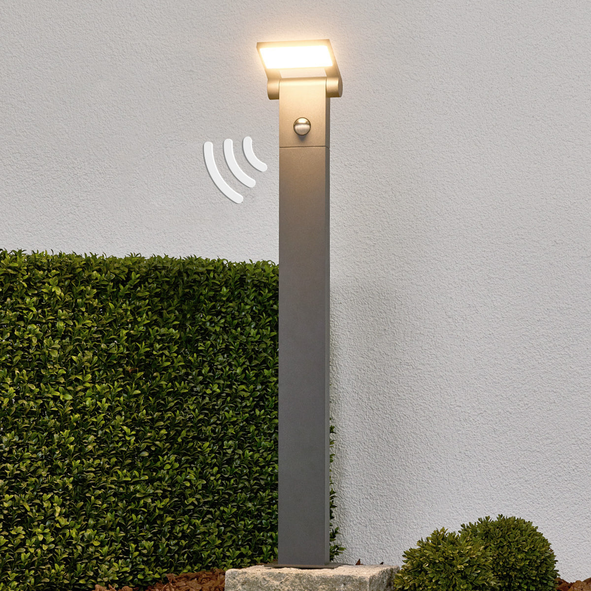 LED pullertlys Marius med bevegelsessensor 80 cm grafitt bakside