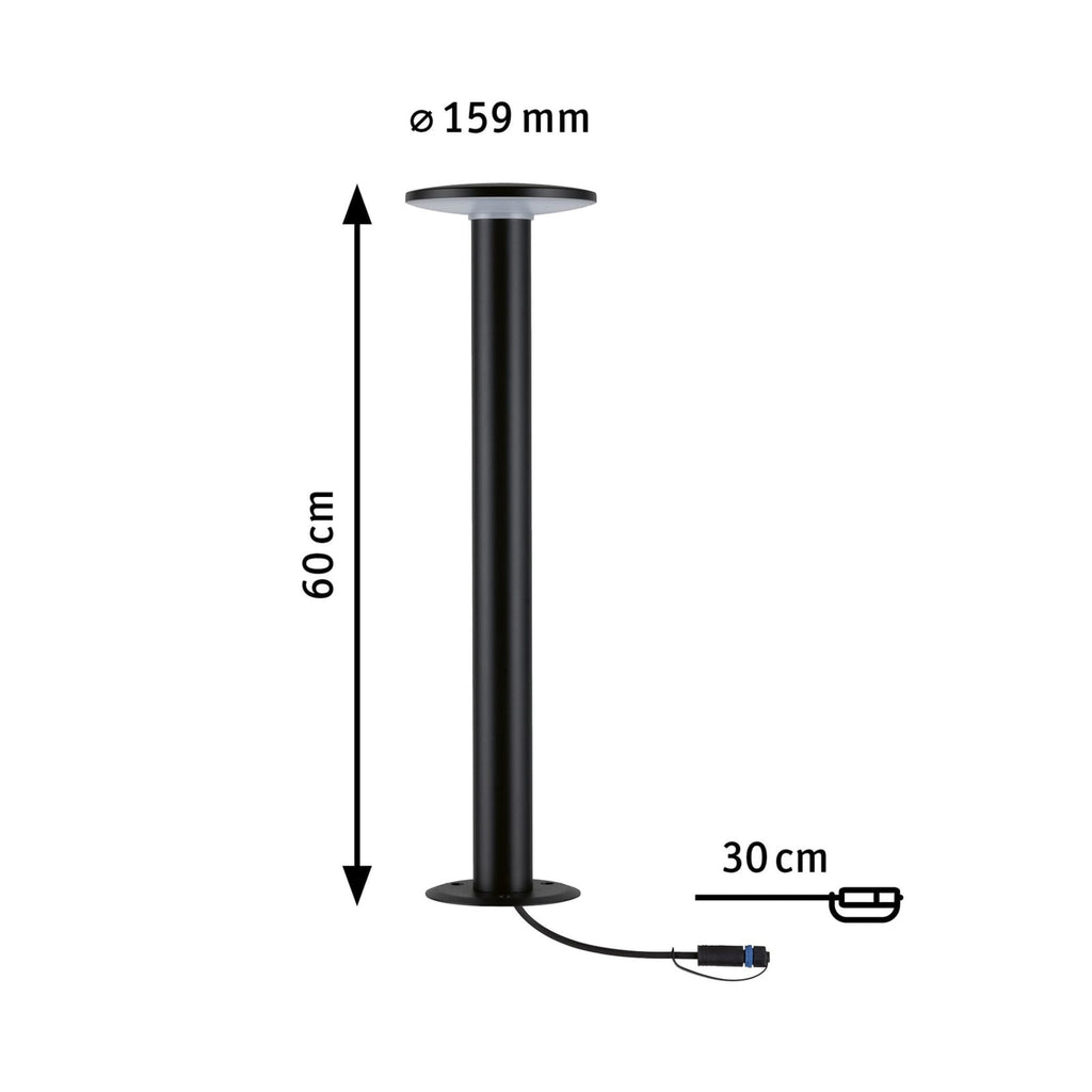 LED pullertlys Plate dimbar antrasitt 2200K IP44 Paulmann detalj