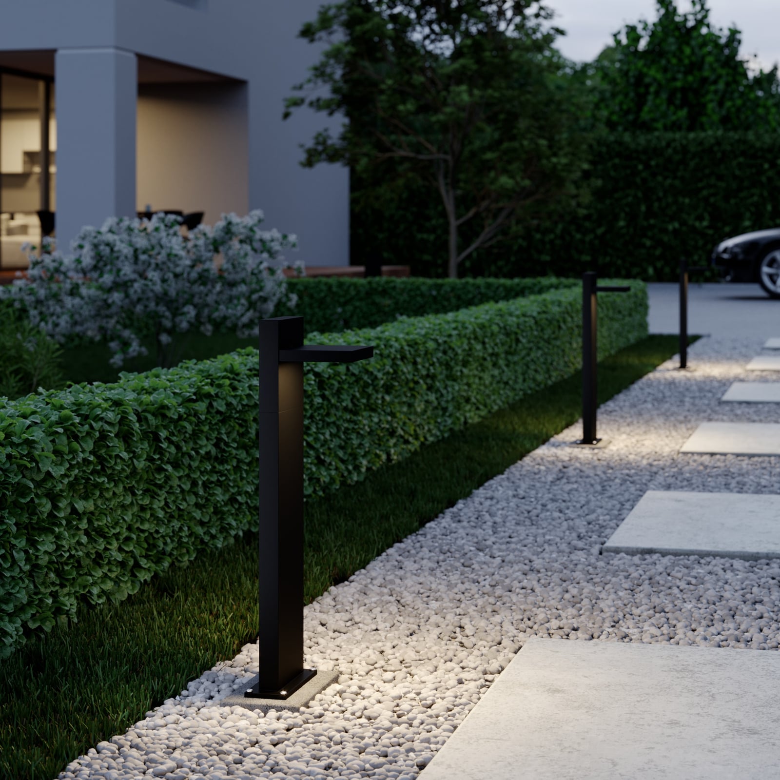 LED pullertlys Silvan grafitt aluminium 65 cm IP65 bakside