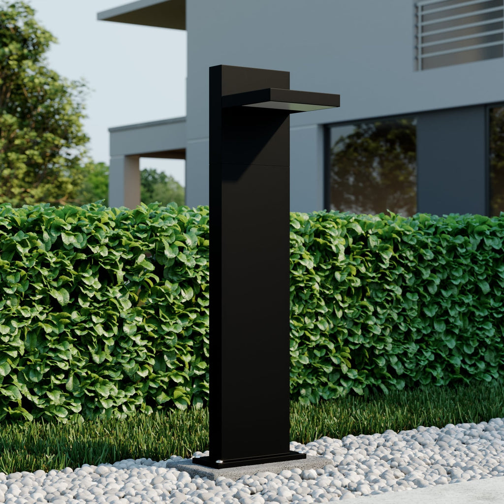 LED pullertlys Silvan grafitt aluminium 65 cm IP65 detalj av topp