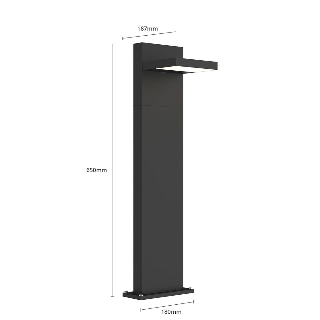 LED pullertlys Silvan grafitt aluminium 65 cm IP65 sokkel