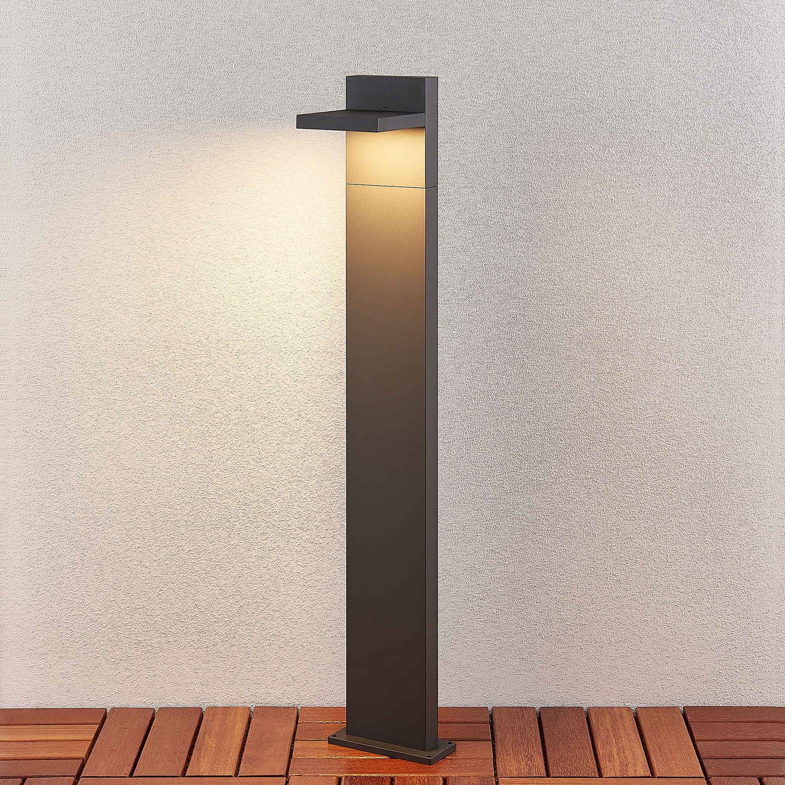 LED pullertlys Silvan grafitt aluminium detalj