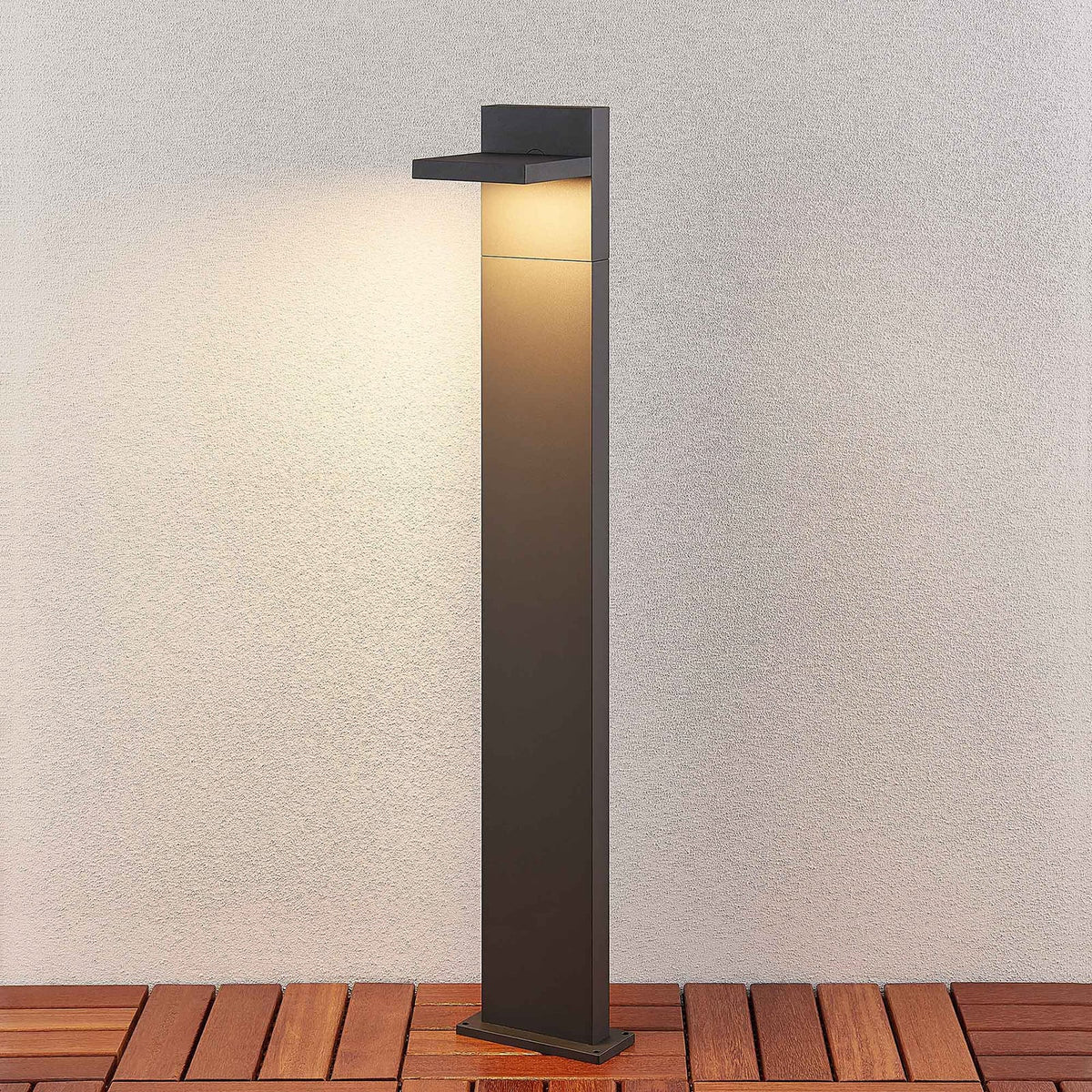 LED pullertlys Silvan grafitt aluminium detalj