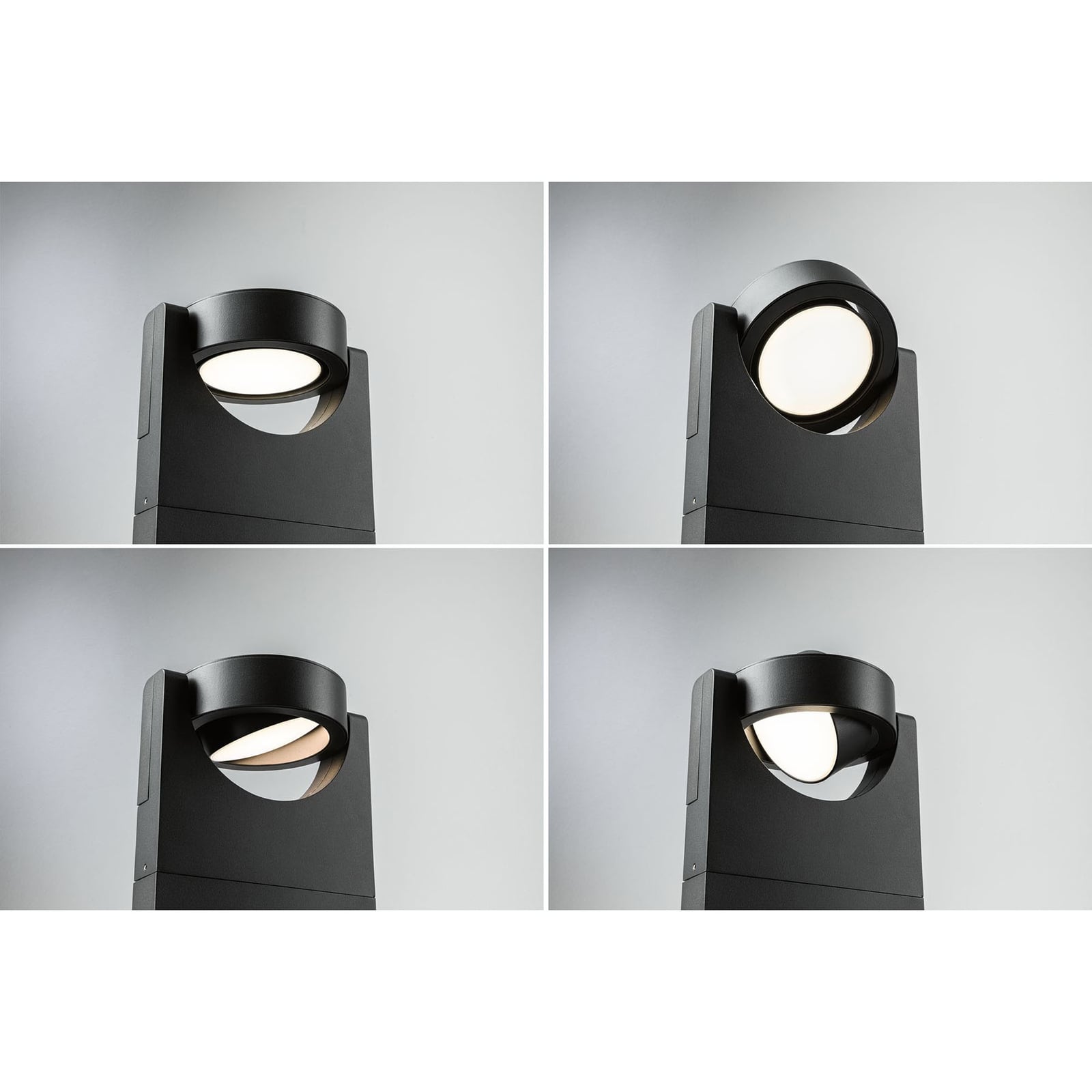 LED pullertlys Swivea svingbart hode antrasitt IP44 side