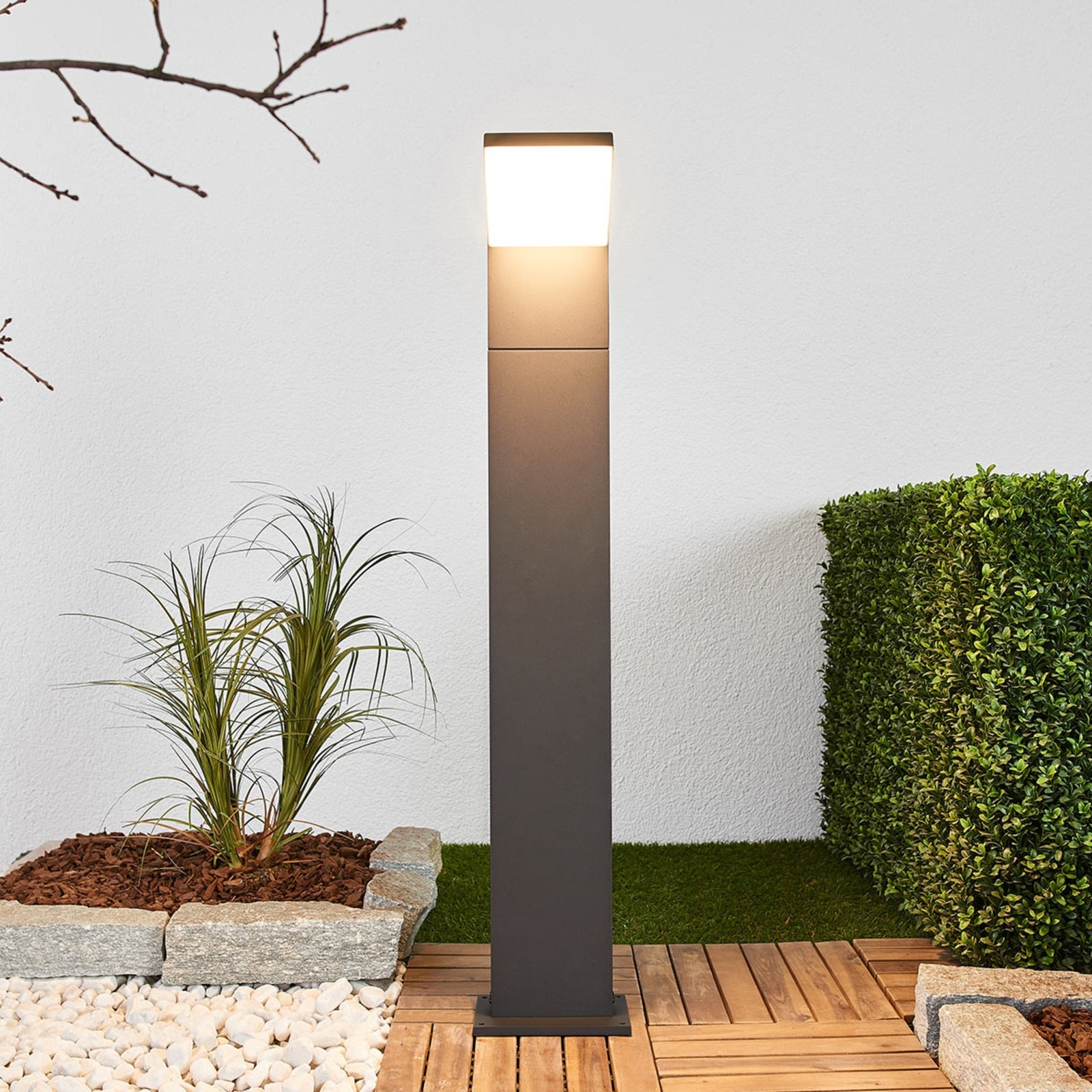 LED pullertlys Yolena antrasitt aluminium 100 cm IP65 montert ute