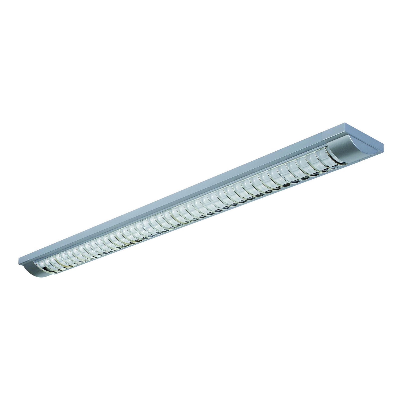 LED rasterarmatur 444 G13/T8 sølv 2x18W 4000K front