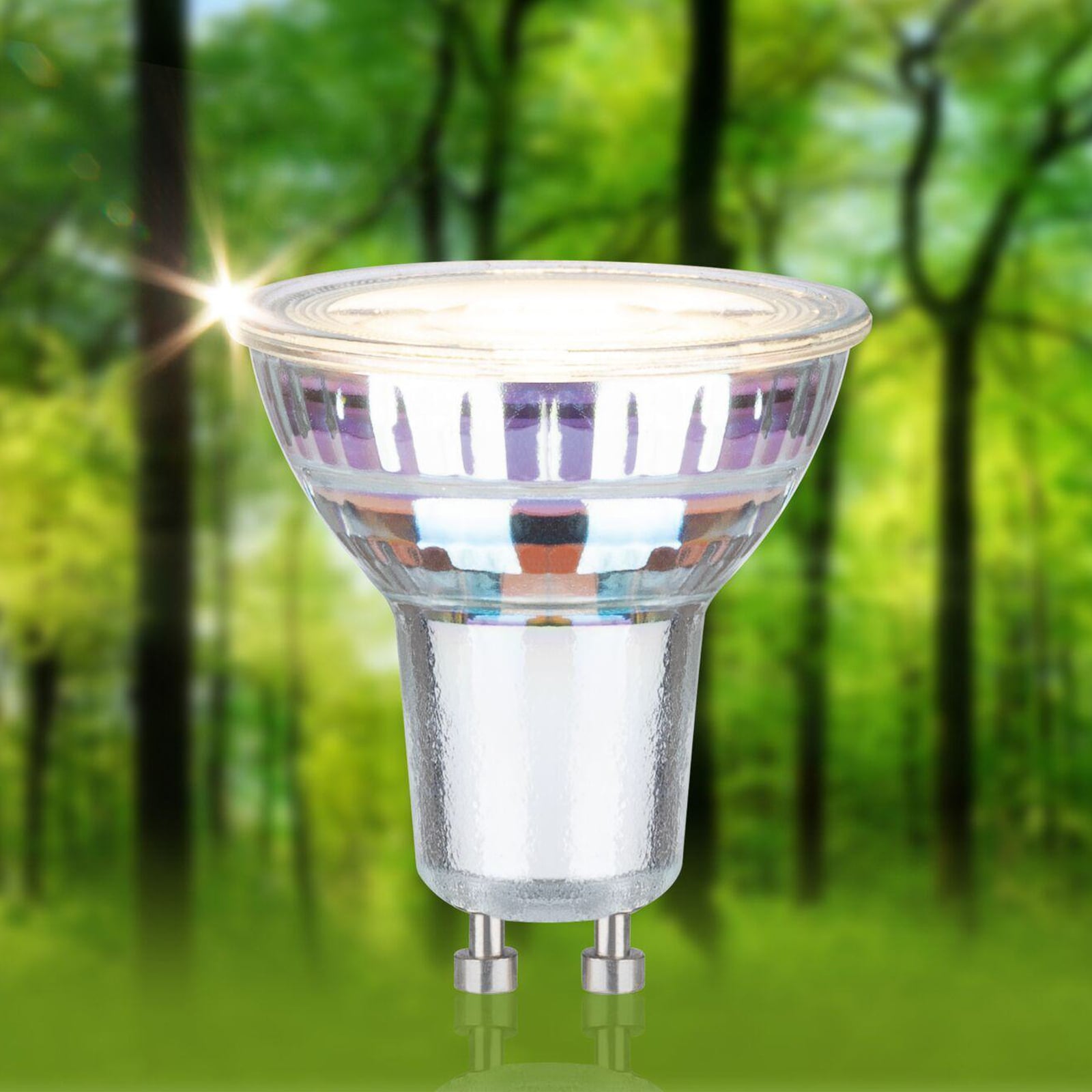 LED-reflektor GU10 2,5W 3000K 450lm glass 3-pk - Paulmann montert i lampe