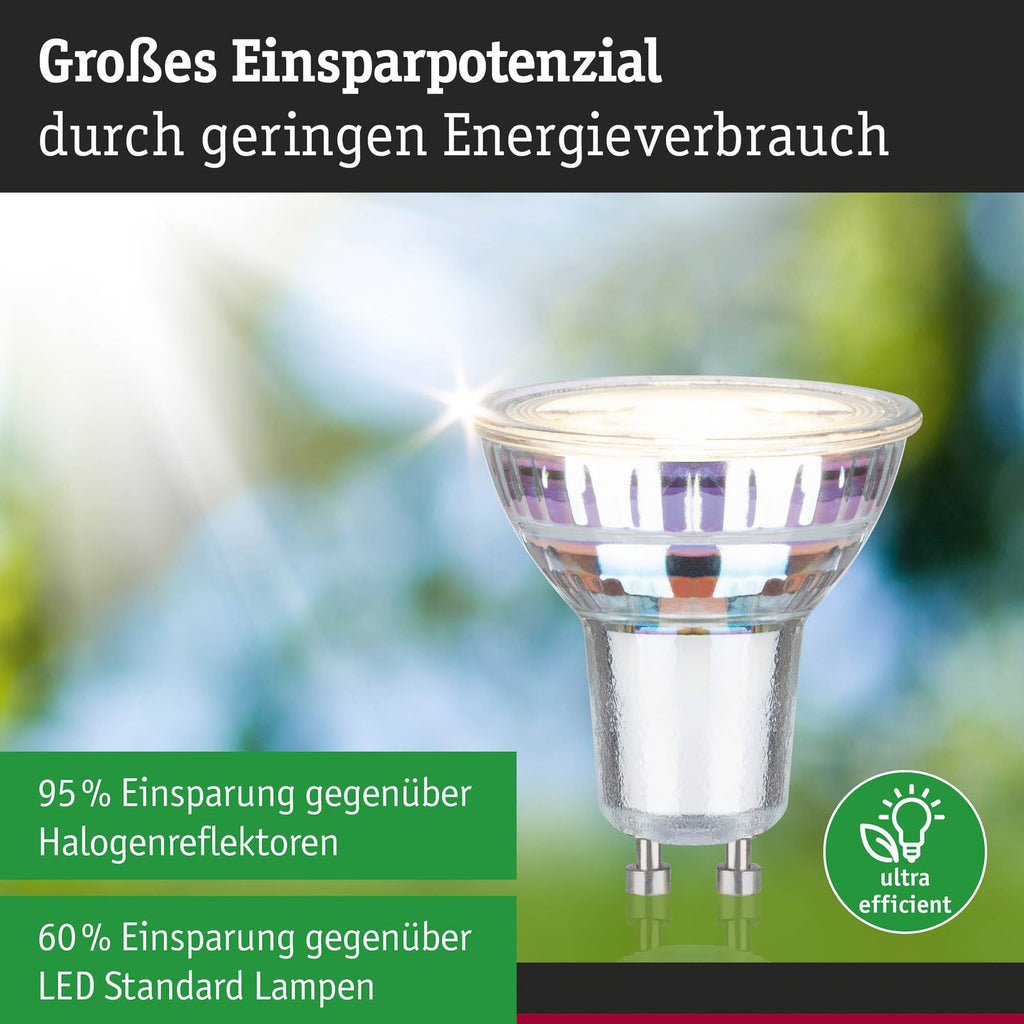 LED-reflektor GU10 2,5W 3000K 450lm glass 3-pk - Paulmann nærbilde