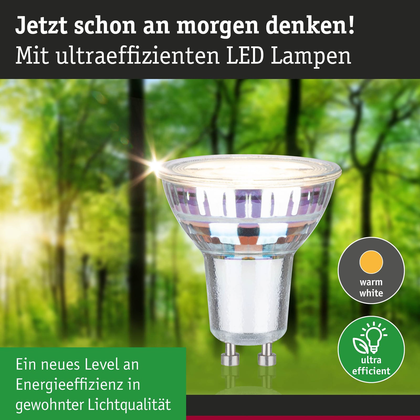 LED-reflektor GU10 2,5W 3000K 450lm glass 3-pk - Paulmann pakkeløsning