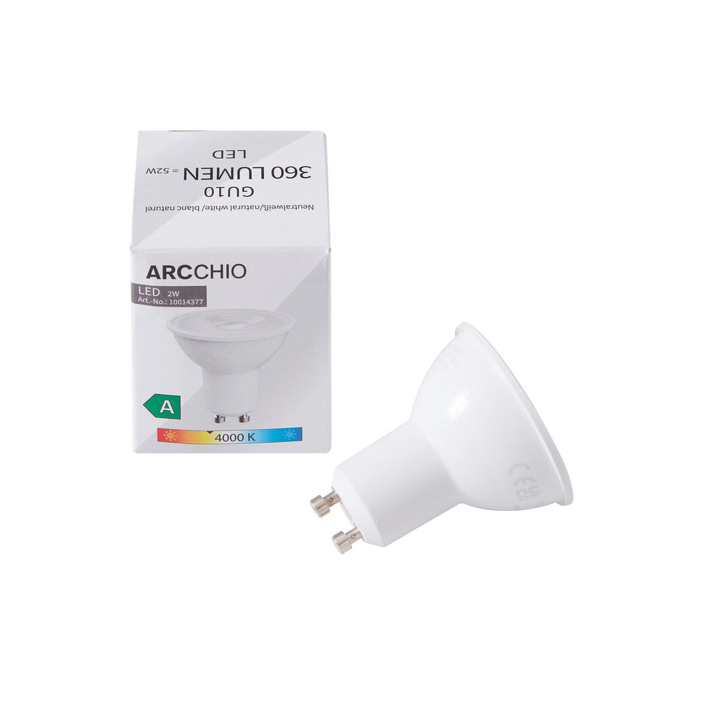 LED-reflektor GU10 2W 4000K nøytralhvit 360 lm hvit bakside Arcchio