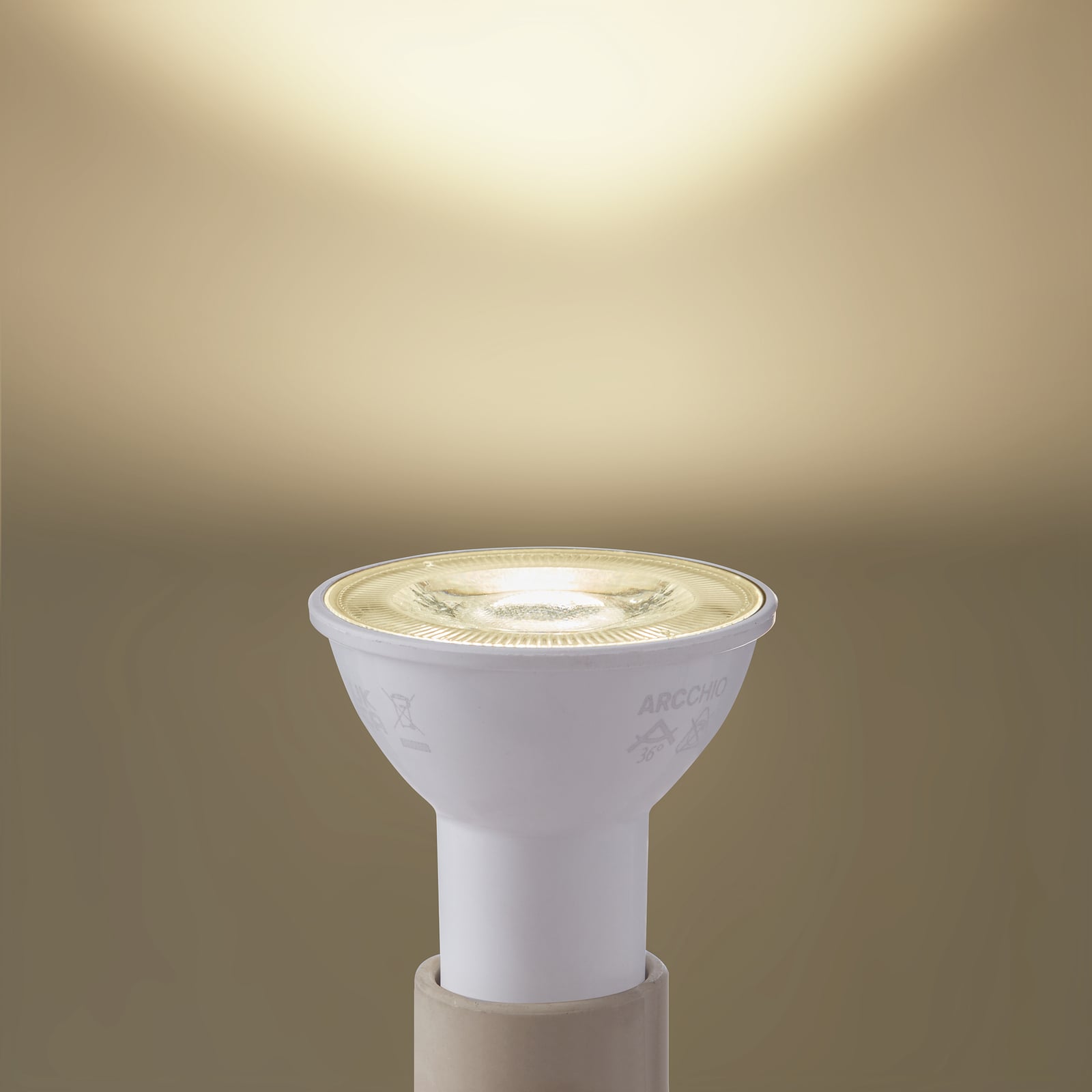 LED-reflektor GU10 2W 4000K nøytralhvit 360 lm hvit forfra Arcchio