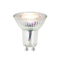 LED-reflektor GU10 3W klar glass 36° varmhvit foran