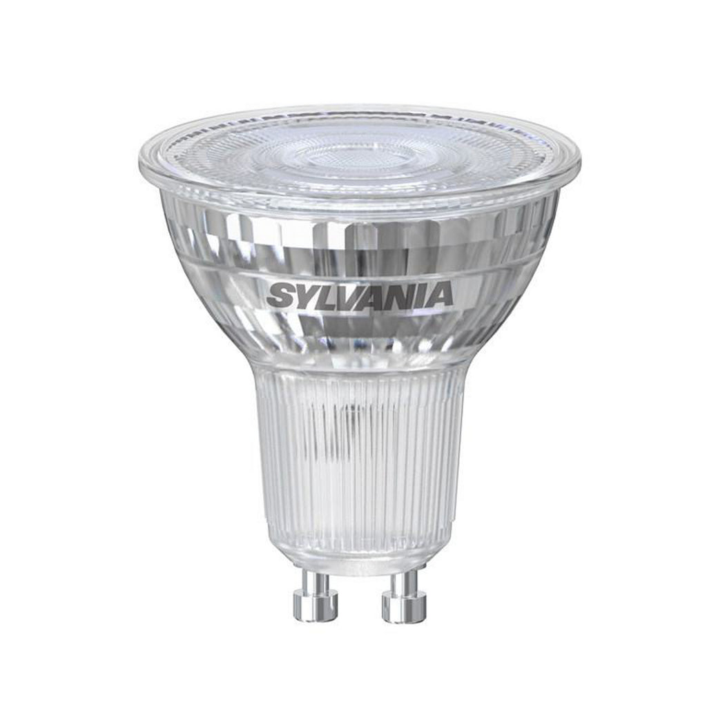 LED reflektor GU10 4,8W 2700K 450lm dimbar Ra90 klar - Sylvania forfra