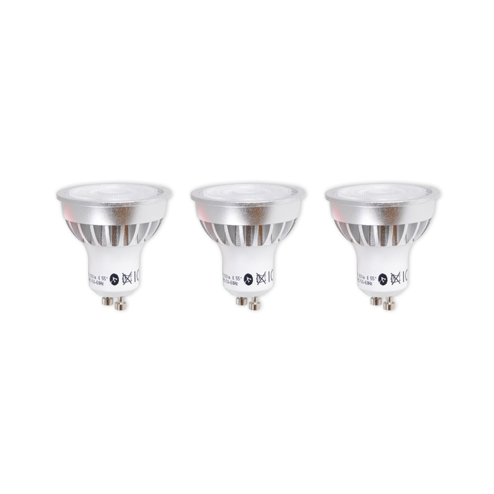 LED-reflektor GU10 5W 3000K varmhvit klar 3-pack forfra