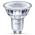 LED-reflektor GU10 PAR16 4,6W 2700K varmhvit klar Philips forfra