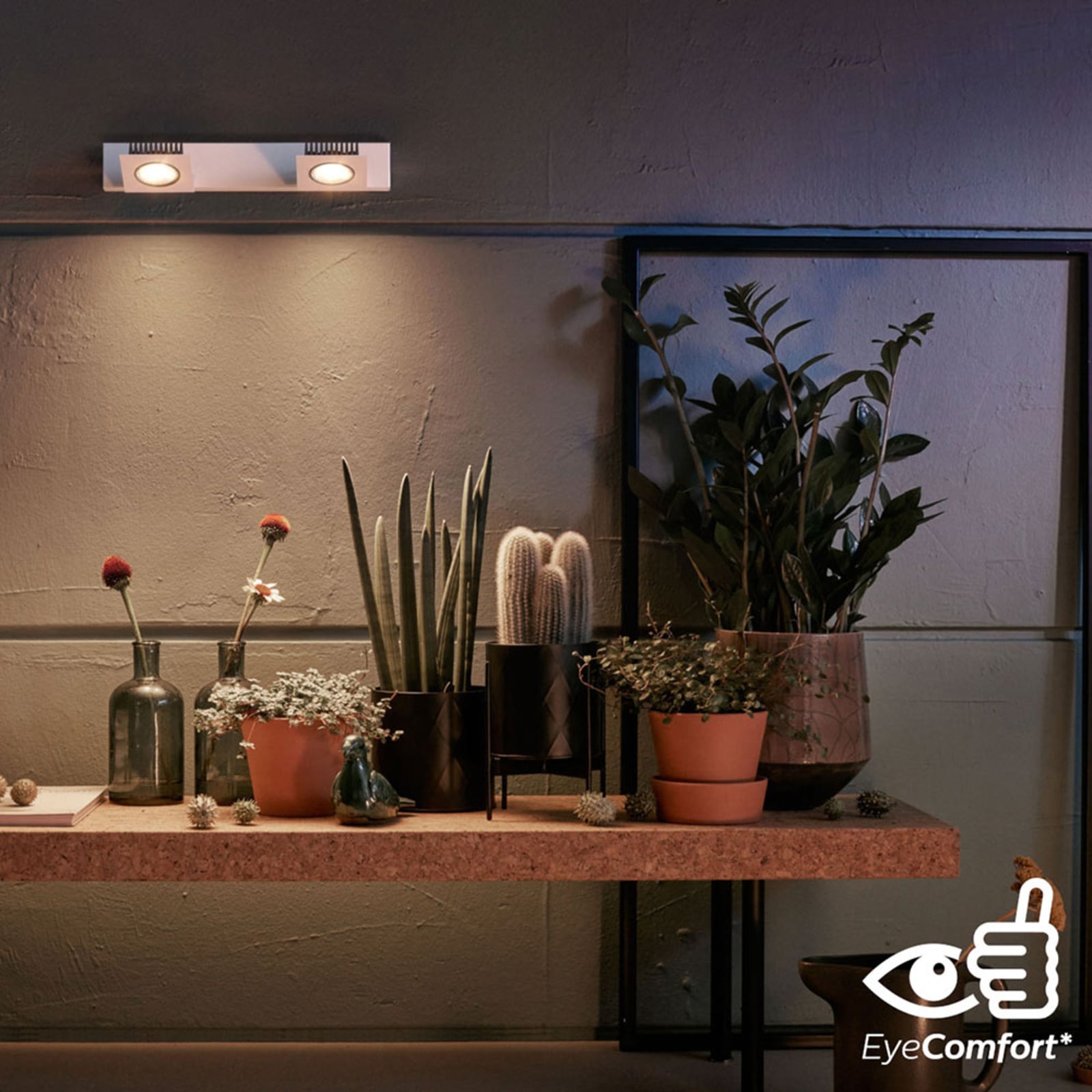Nærbilde av LED-reflektor GU10 PAR16 4,6W 2700K varmhvit klar Philips