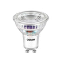 LED reflektorpære GU10 3,3W 4000K 600lm 100° klar fra OSRAM forfra