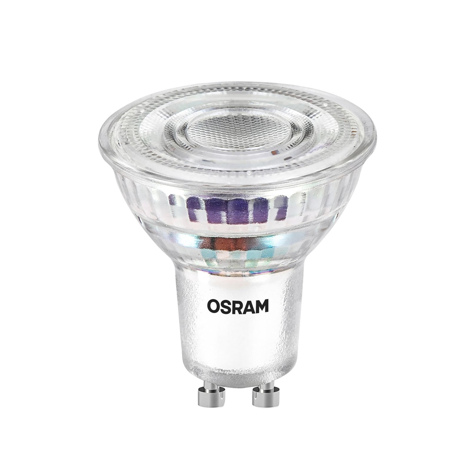 LED reflektorpære GU10 3,3W 4000K 600lm 100° klar fra OSRAM forfra