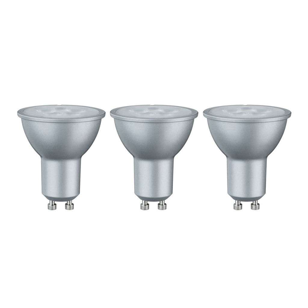 LED-reflektorpære GU10 6,5W 2700K 38° 3-pakning Paulmann forfra
