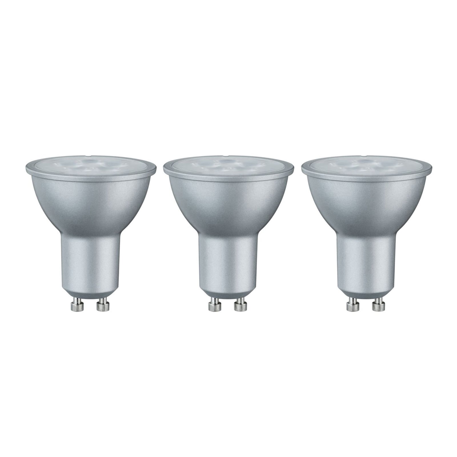 LED-reflektorpære GU10 6,5W 2700K 38° 3-pakning Paulmann forfra