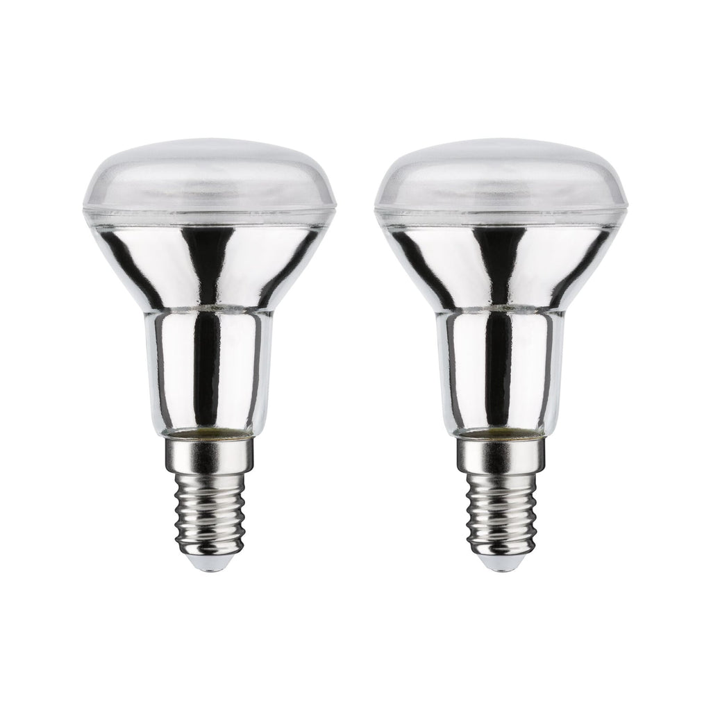 LED reflektorpære E14 R50 5W 2700K sølv 36° 2-pk - Paulmann forfra