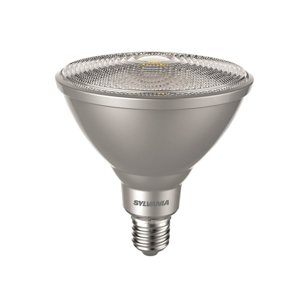 LED reflektorpære E27 15W PAR38 dimbar 3000K 40° 1200lm - Sylvania forfra