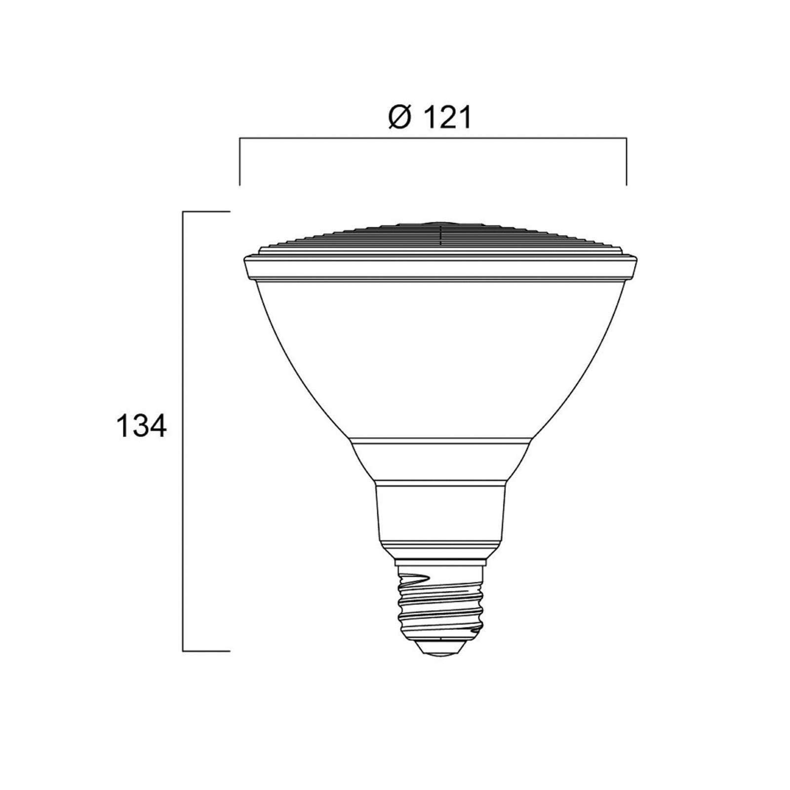 LED reflektorpære E27 15W PAR38 dimbar 3000K 40° 1200lm - Sylvania nærbilde
