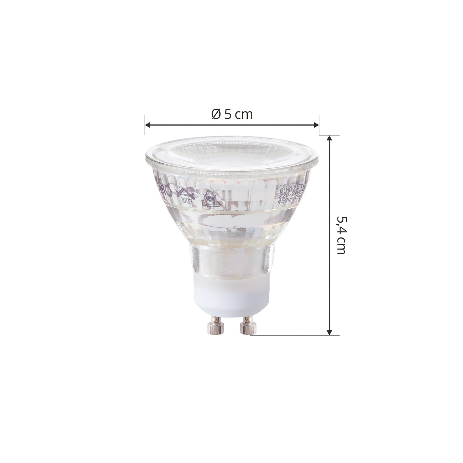 Detalj av LED reflektorpære GU10 2,5W 4000K 450lm glass