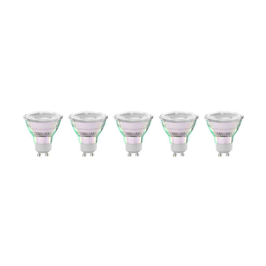 LED reflektorpære GU10 2,5W 4000K 450lm glass 5-pack forfra
